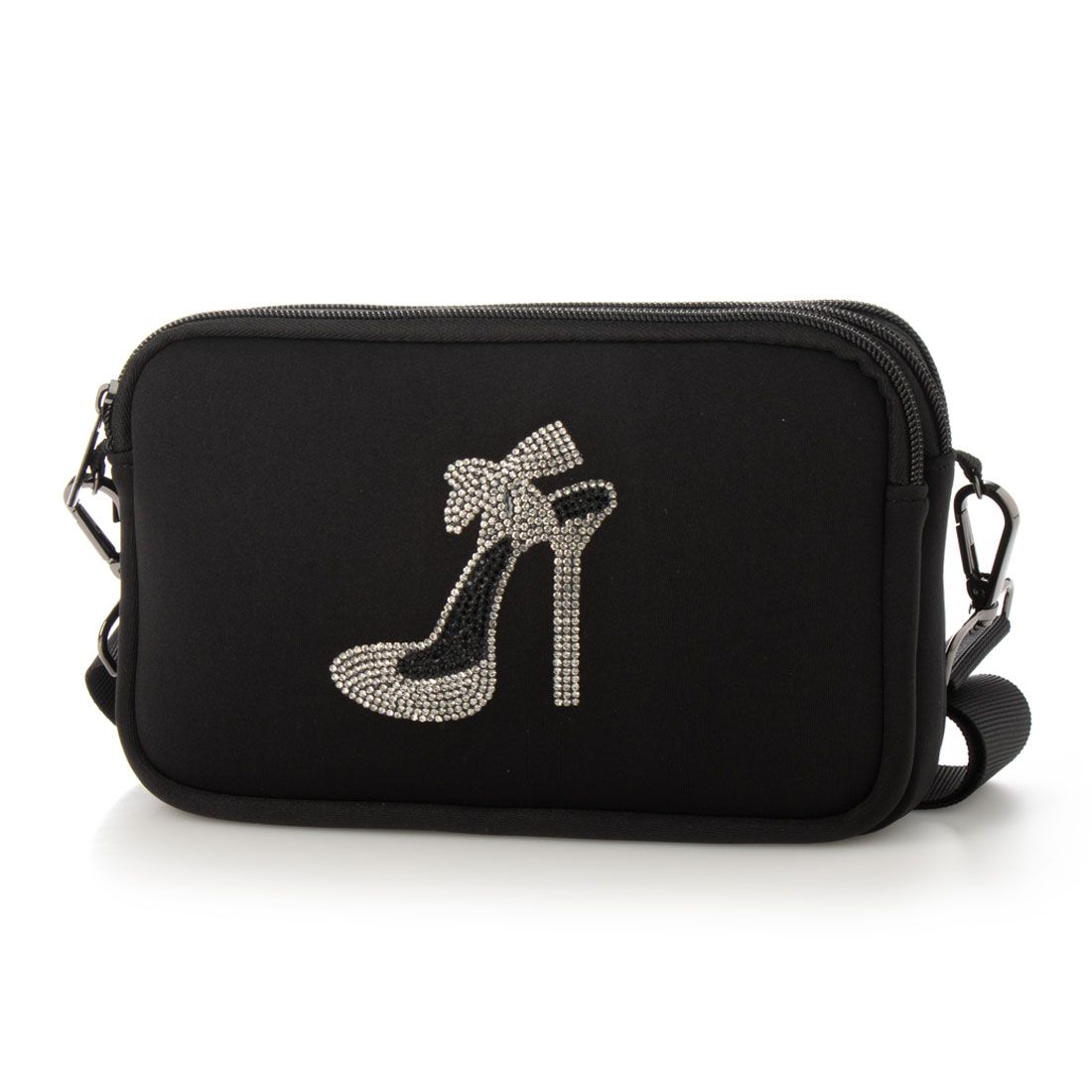 ビビ BIBI 横型ポーチ,リボンヒール/ブラック