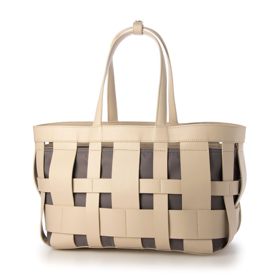 イザック Y'SACCS 【リサイクルレザー】メッシュかごバッグ large,アイボリー