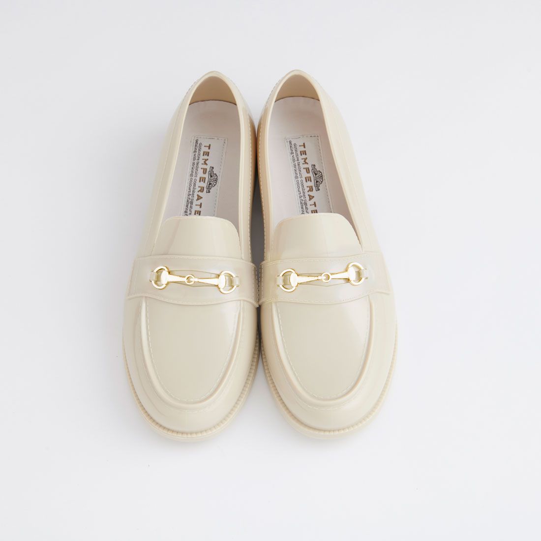 【EVOL/イーボル】完全防水晴雨兼用レインローファー/レインシューズ TH0001,アイボリー