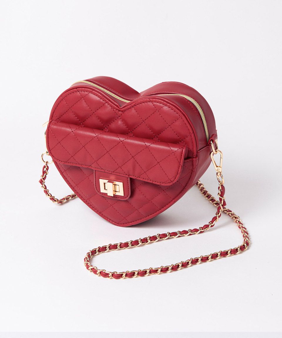 アルトローズ ALTROSE キルティング キルト ショルダーバッグ ハート ラブ,ワイン