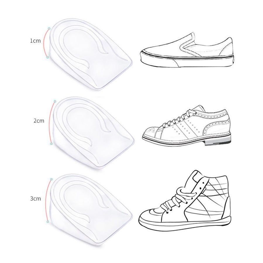 ショッピングゴー shoppinggo シークレットインソール 中敷き かかと用 こっそり身長アップ 衝撃吸収 男女兼用 シリコン 中敷き かかとカバー【返品不可商品】,女