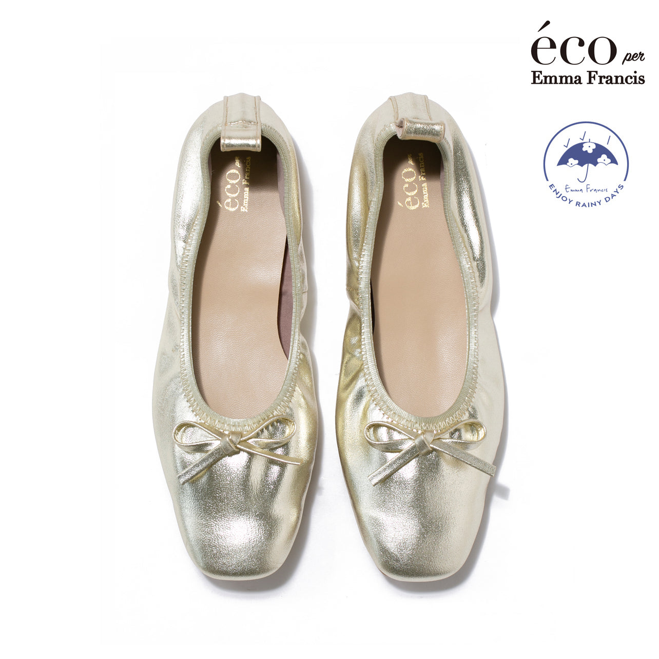 【24SS】エマ フランシス Emma Francis フラット バレエシューズ (ゴールド アップルレザー) ゴールド アップルレザー