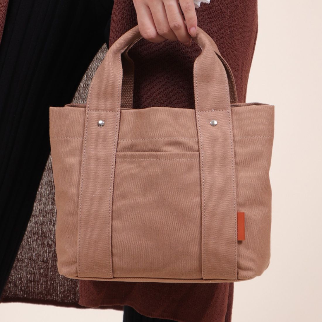 ベース BASE ミニトートバッグ ミニバッグ ミニトート トートバッグ キャンバストート キャンバスバッグ トート レディース 仕切り レディース 帆布 ランチバッグ ママバッグ かわいい BAG 通勤 通学,ブラウン