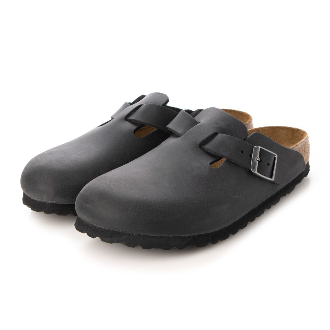 ビルケンシュトック BIRKENSTOCK Boston NU Oiled【ナロー幅】,ブラック