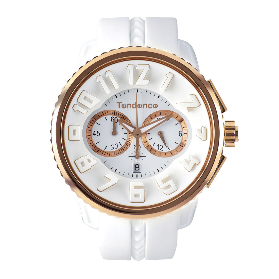 TENDENCE Gulliver Round Chrono Unisex Watch TG046014 Quartz White Sili