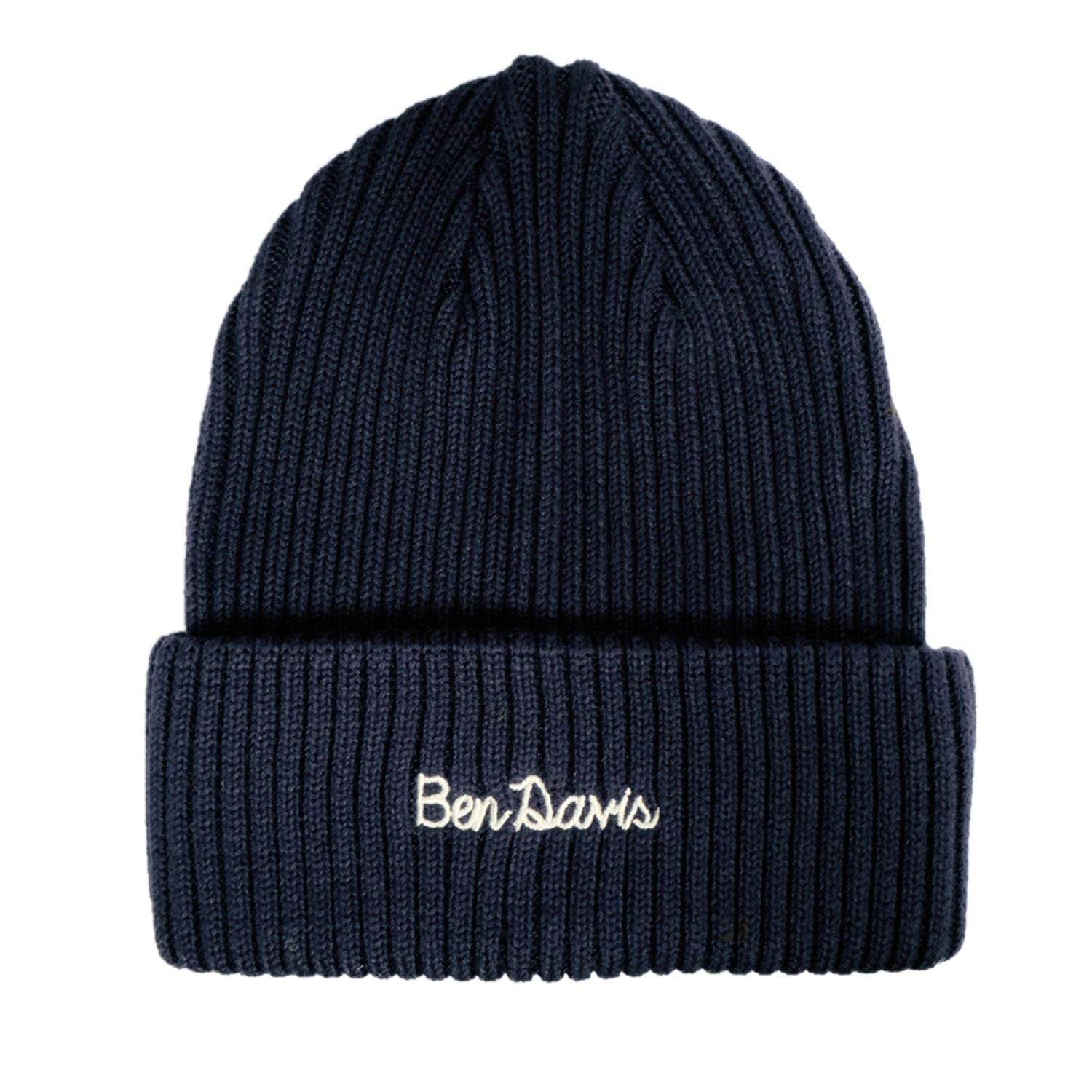 ベンデイビス BEN DAVIS BENDAVIS bdw9526 刺繍ニットキャップ,ネイビー