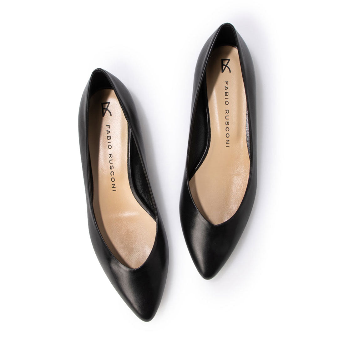 FABIO RUSCONIパンプス 黒 ○Fabio Rusconi flat pumps