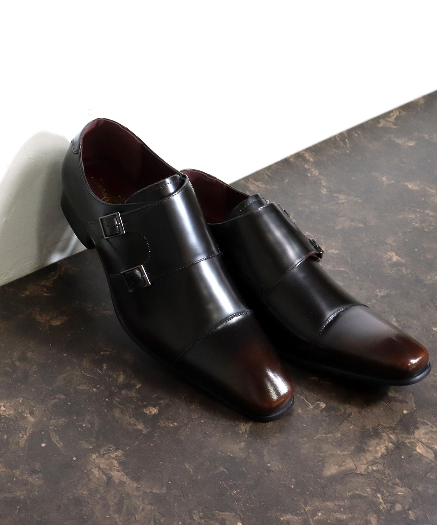 SFW サラバンド SARABANDE ダブルモンクビジネスシューズ/7773,ブラウン