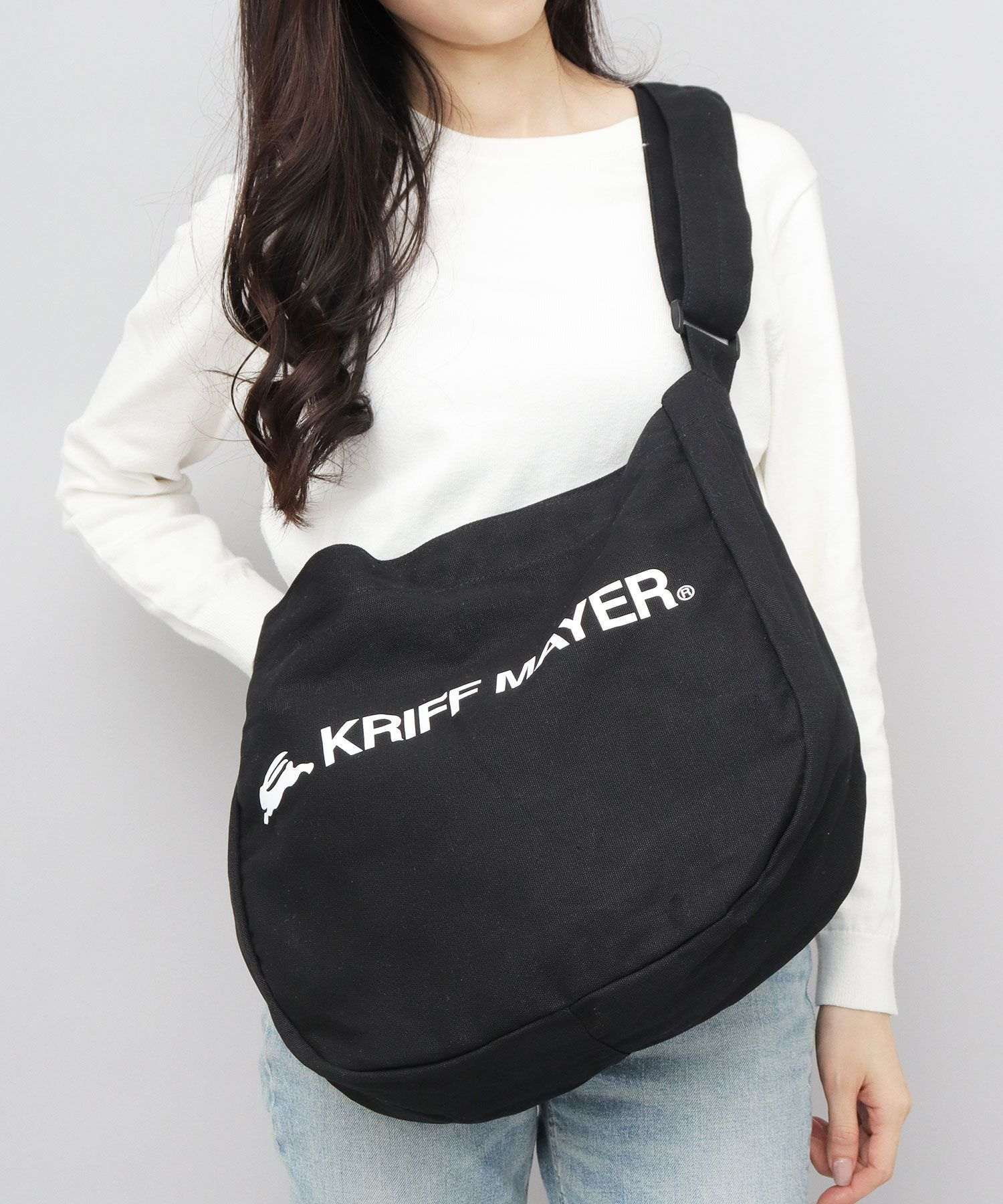 クリフ メイヤー KRIFF MAYER キャンバスバッグ ショルダーバッグ メンズ レディース 斜めがけ 肩がけ,ブラック
