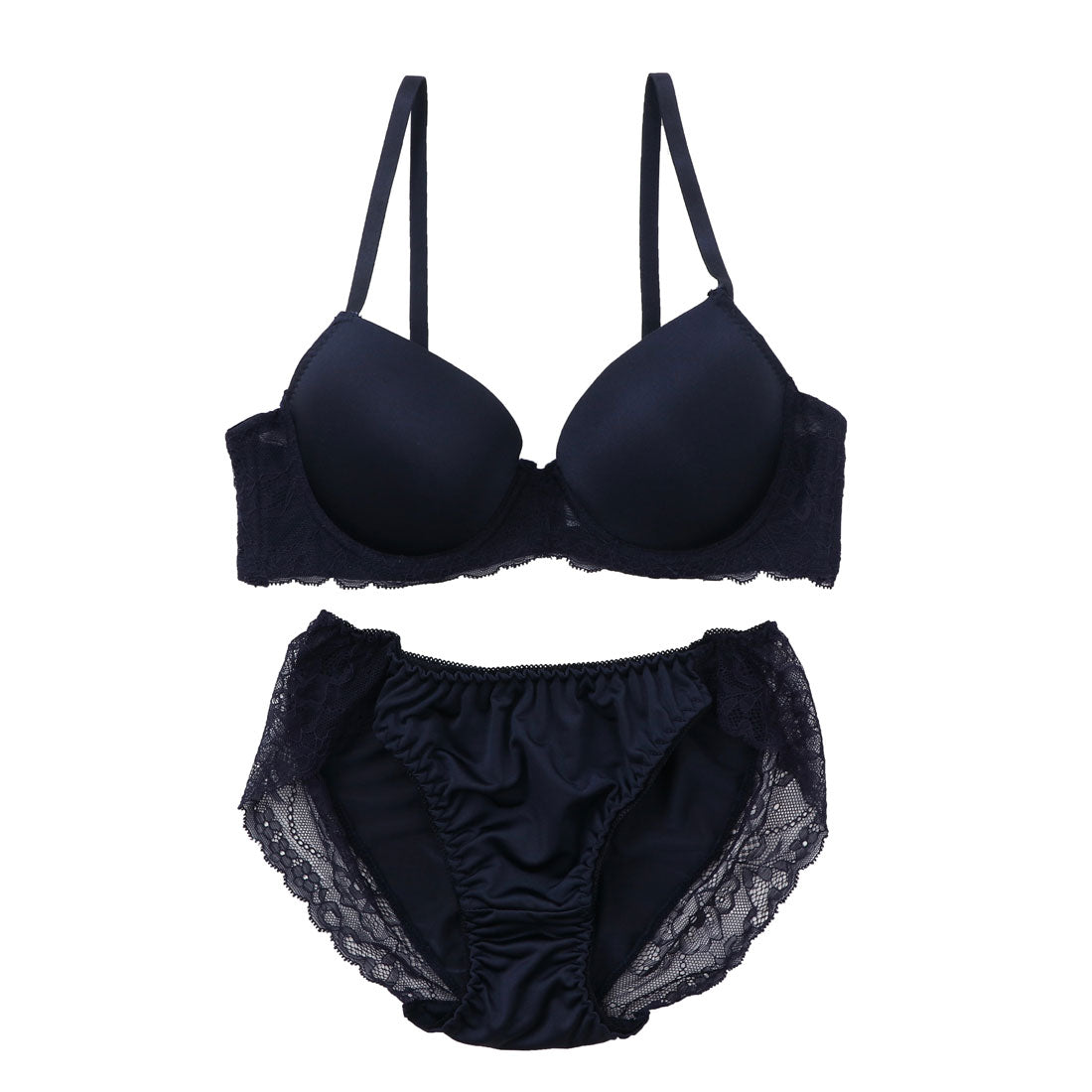 パリーゼ Palissee 無地ツーウェイ3/4モールドカップブラ&ショーツ【返品不可商品】 (ネイビー) ネイビー