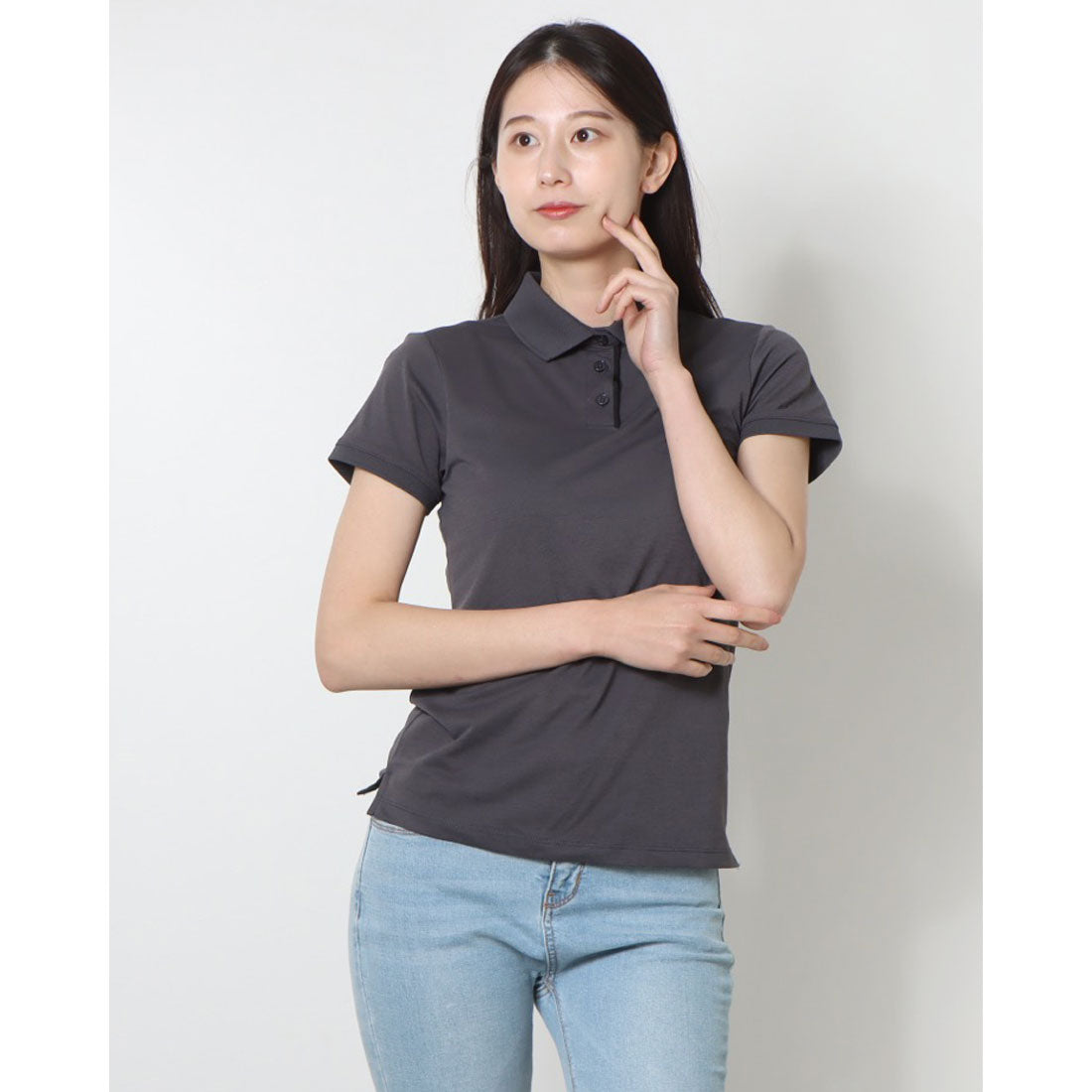 ゲス GUESS Logo Polo Shirt (DGY) 半袖 ポロシャツ DGY
