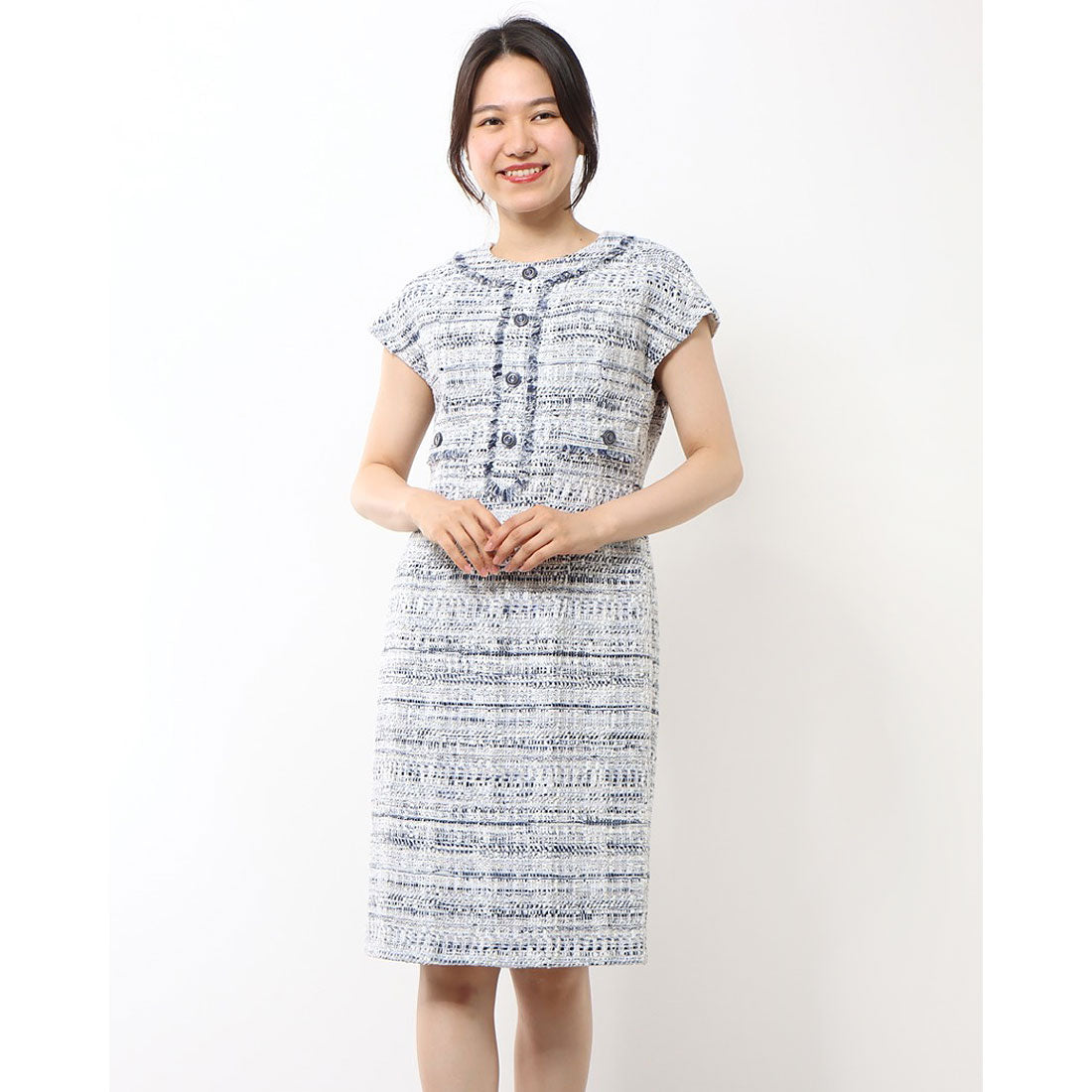 ディノス dinos クラレンソンファンシーツイードワンピース 