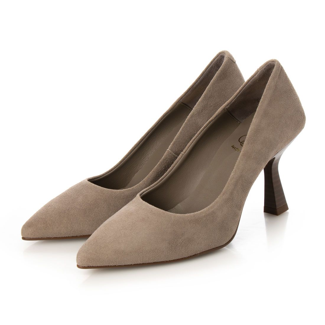 ボントレ BONTRE ポインテッドキトゥンパンプス,トープ