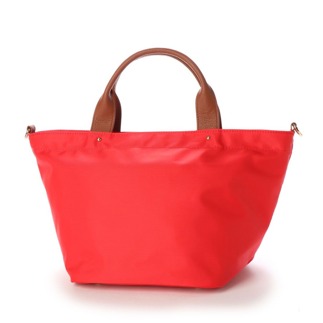 ヴィータフェリーチェ VitaFelice 本革×ナイロントートバッグ 弁当 本革ハンドル ミニバッグ 斜めがけ 2wayショルダーバッグ 通勤バッグ,RED