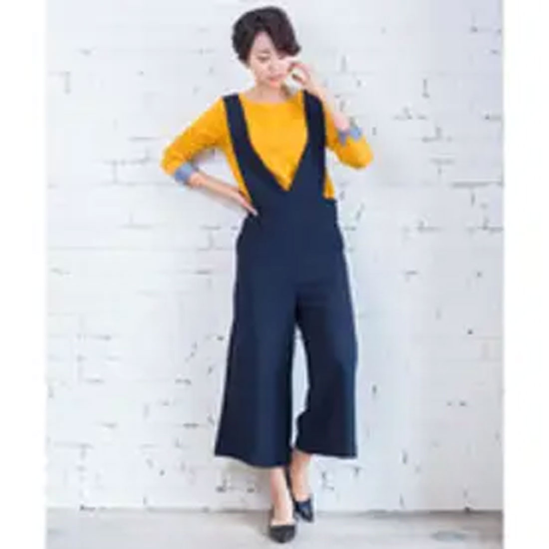 ミリアンデニ mili an deni ふくれジャガードサロペット (ネイビー) ネイビー