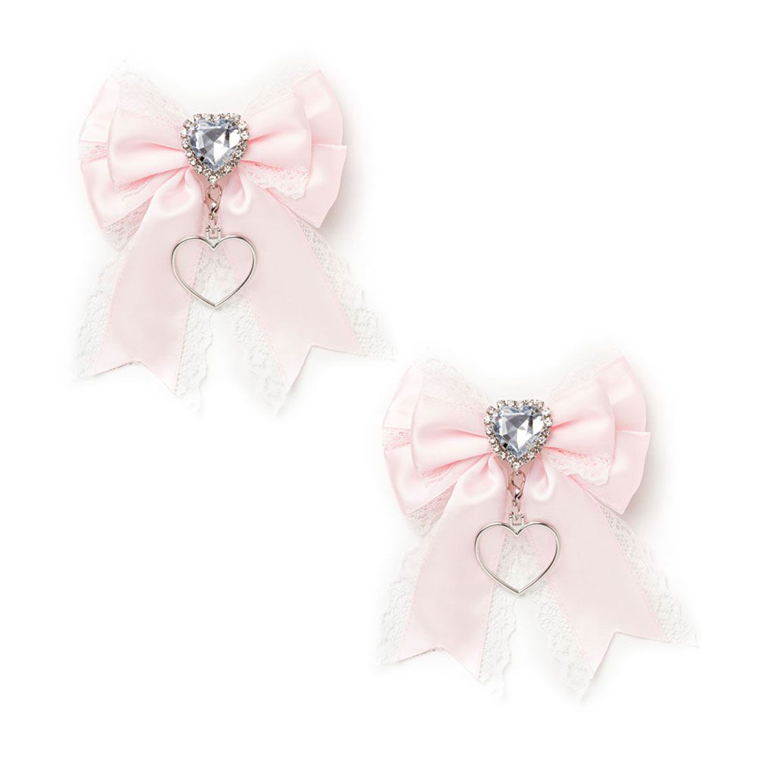 ユメテンボウ 夢展望 キラキラハートビジュークリップ,ベビーピンク