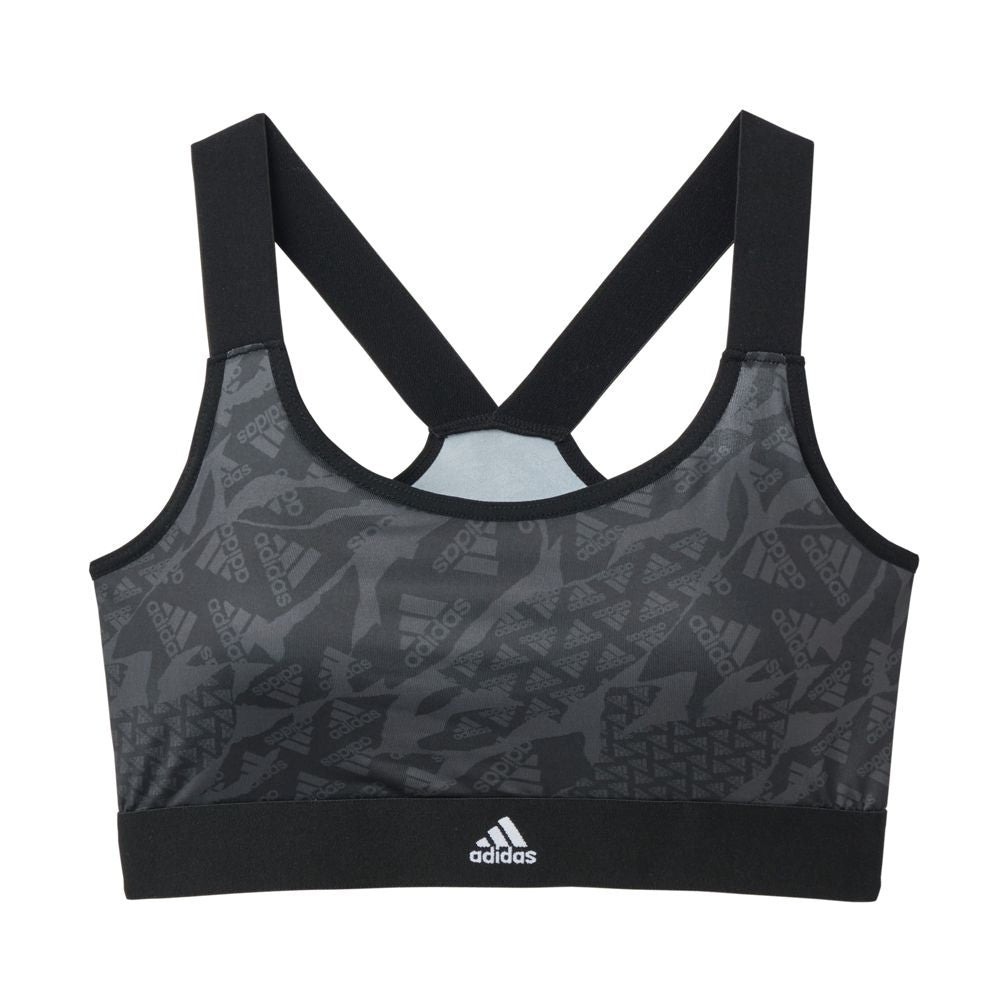 アディダス adidas スポーツブラ ハーフトップ 吸汗速乾,ブラック