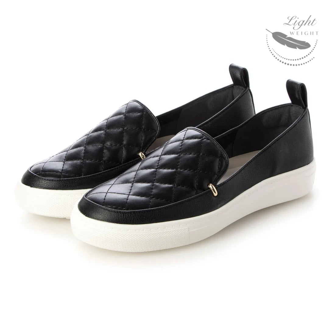 【light】Microscopium/ミクロスコピウム(Black)キルティングスリッポン BLK