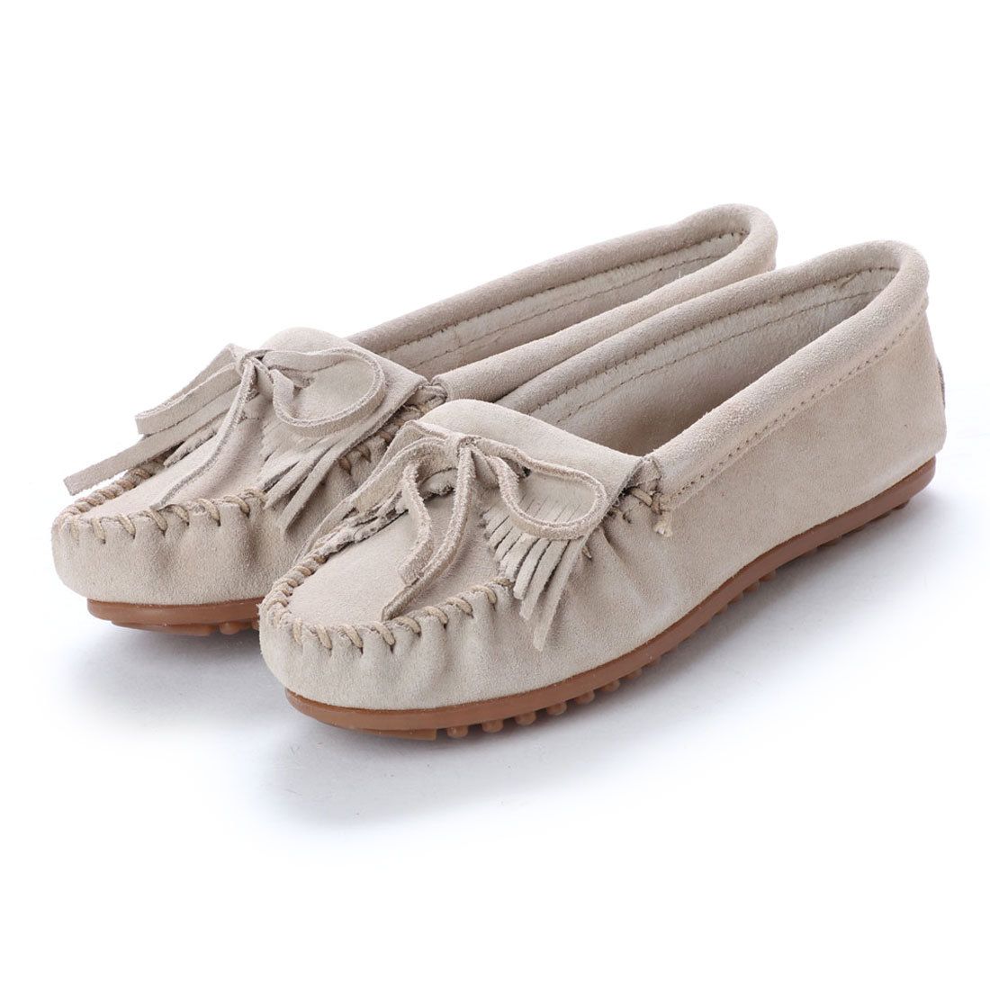 ミネトンカ MINNETONKA KILTY Suede Moccasin Shoes,ストーン ベージュ