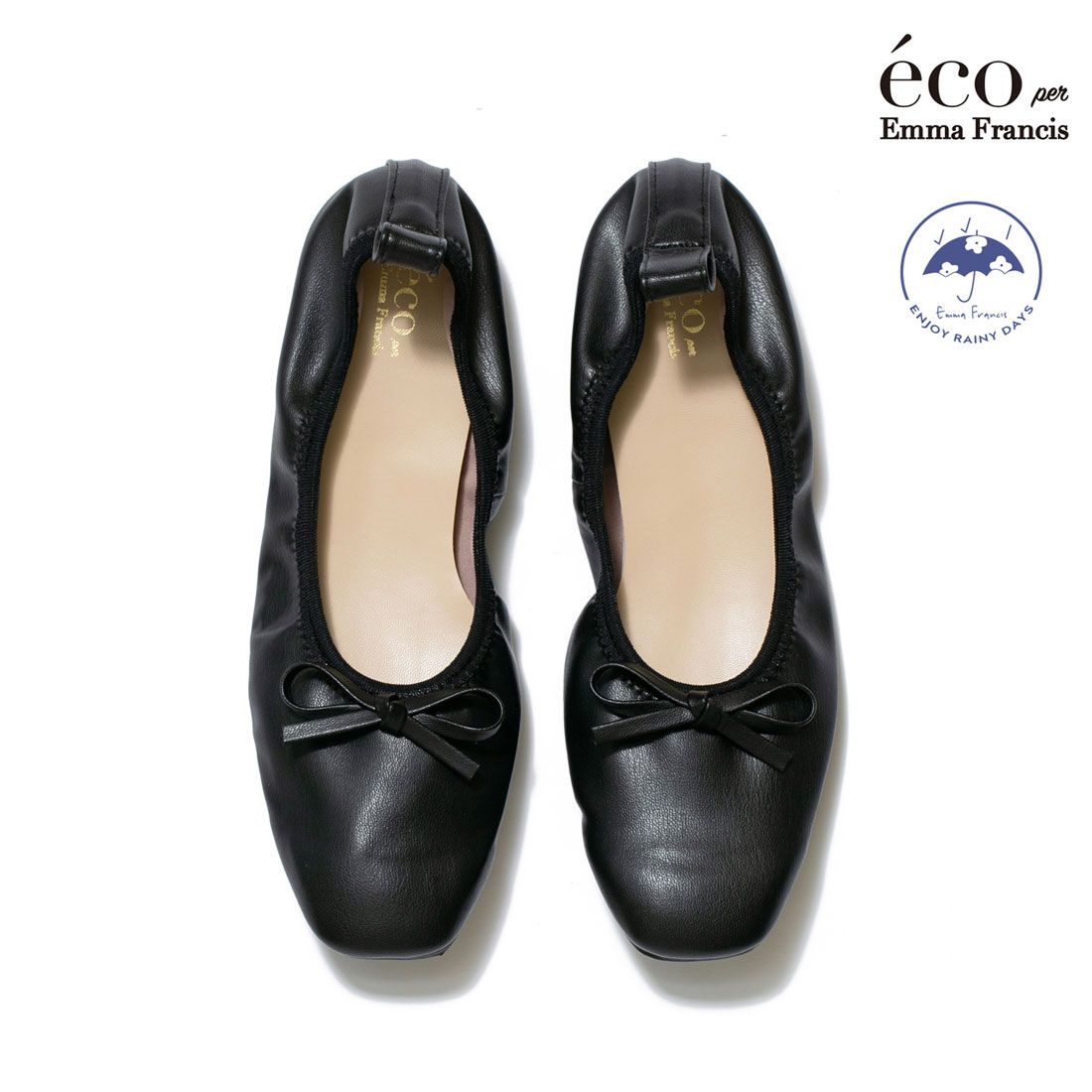 【24SS】エマ フランシス Emma Francis フラット バレエシューズ,ブラック アップルレザー