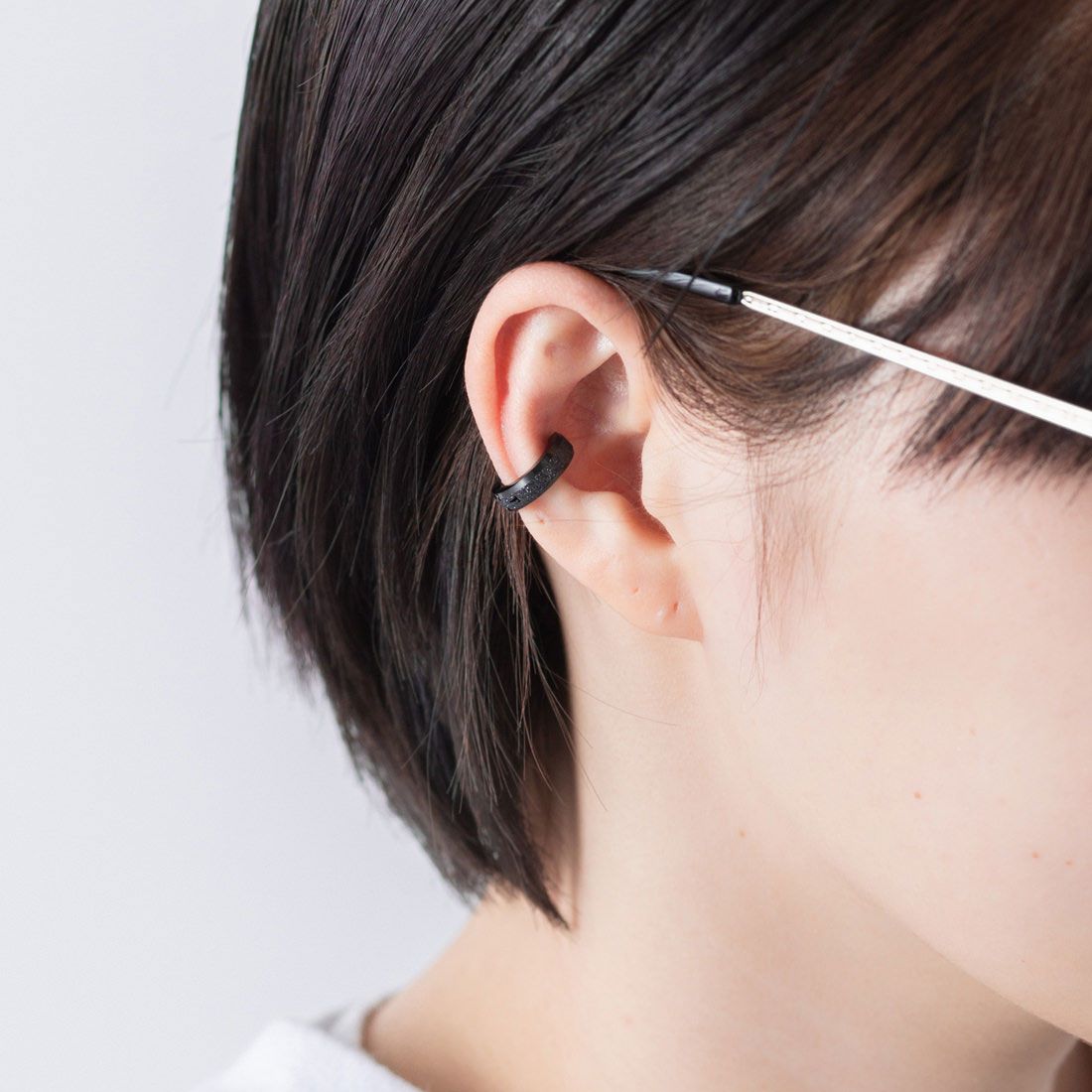 ジョン JON イヤーカフ ステンレス 両耳,ブラック