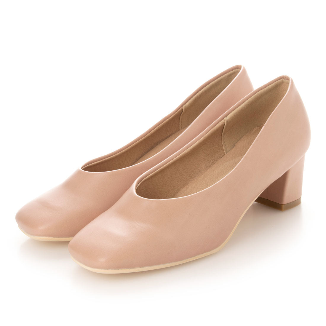 リバティードール LiBERTYDOLL スクエアトゥ5cmチャンキーヒールパンプス/1136 (ピンクベージュピーユー) ピンクベージュピーユー