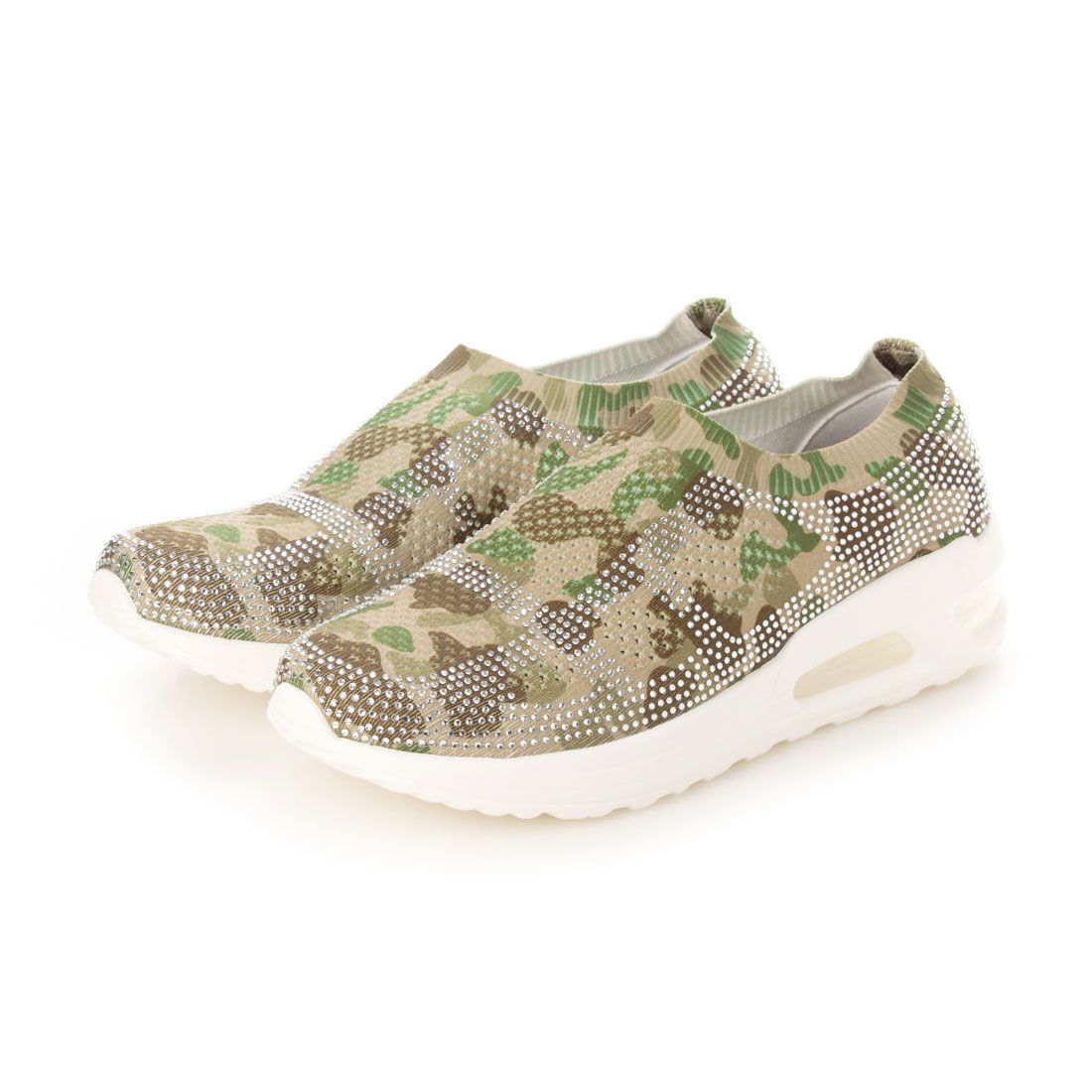 ゴムゴム Gomu56 軽量キラキラニットスニーカー,カモフラージュ