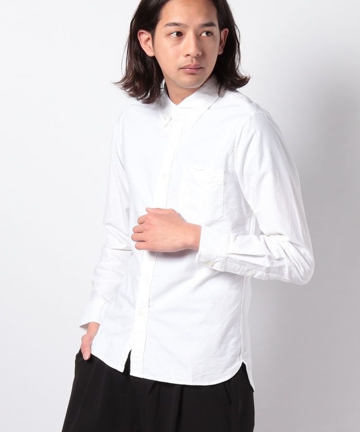 インクルーシブ In'crewsive オックスシャンブレー 長袖シャツ,ホワイト