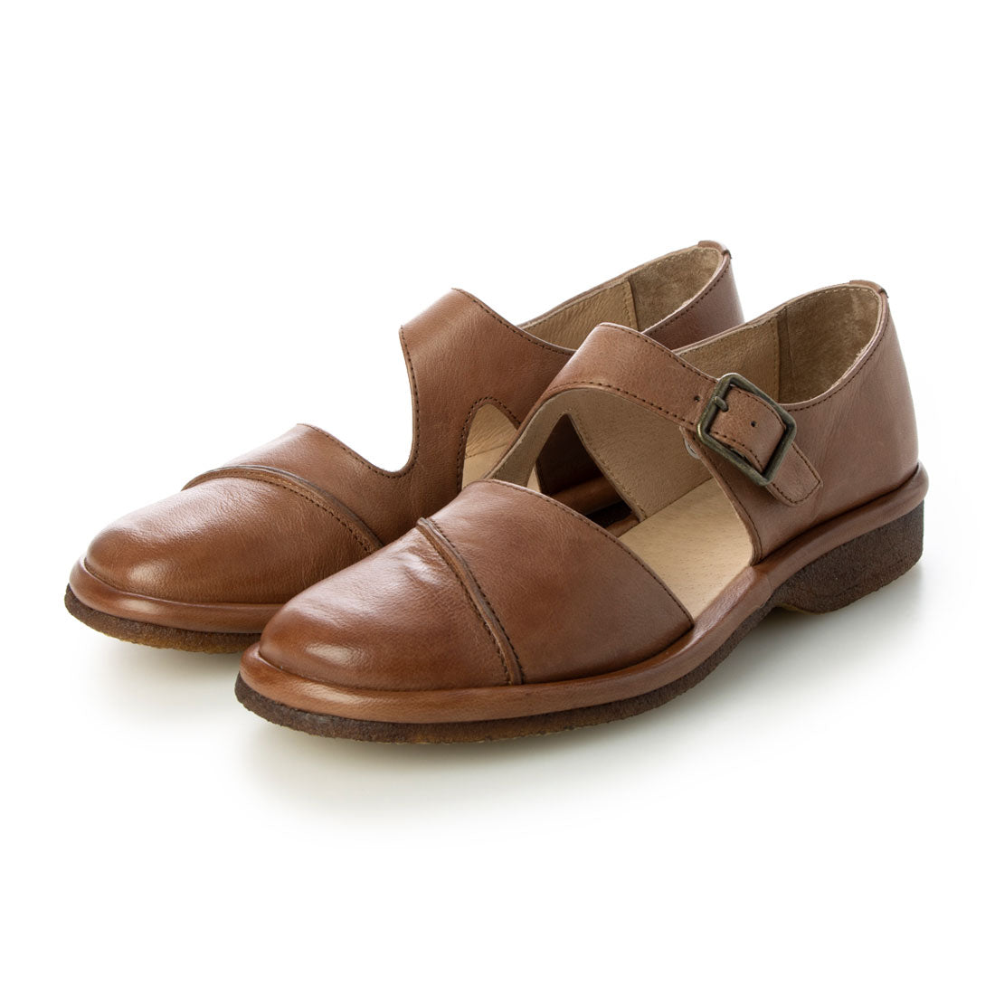 【本革】プラット製法セパレートシューズ(ブラウン) ブラウン