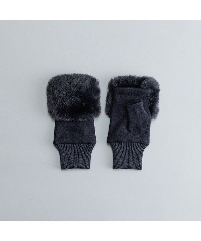 BACKYARD FAMILY BACKYARD FAMILY WOMEN Fingerless Gloves with Fake Fur