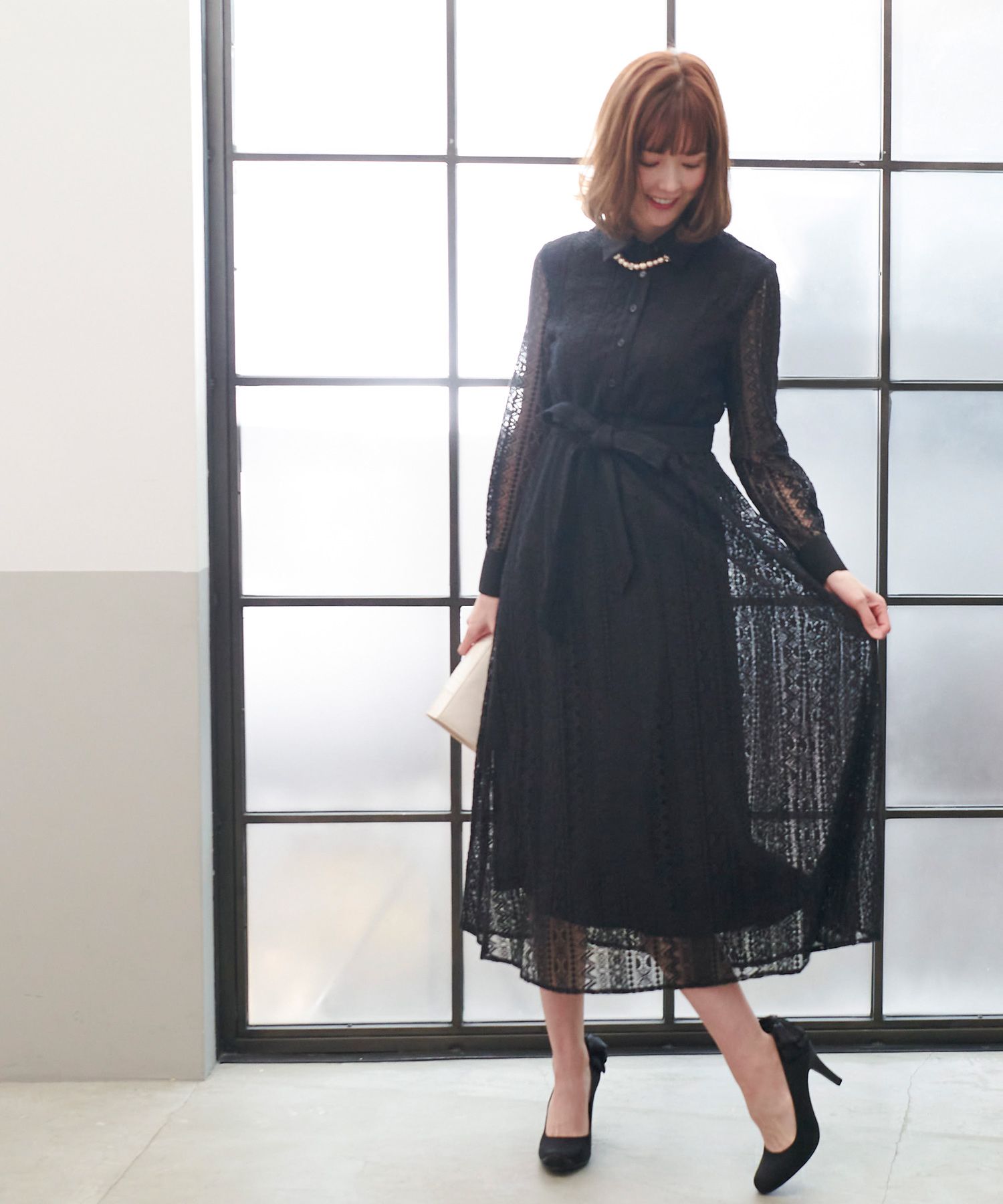 ルイルエブティック RUIRUE BOUTIQUE レースシャツワンピースセットアップスーツ