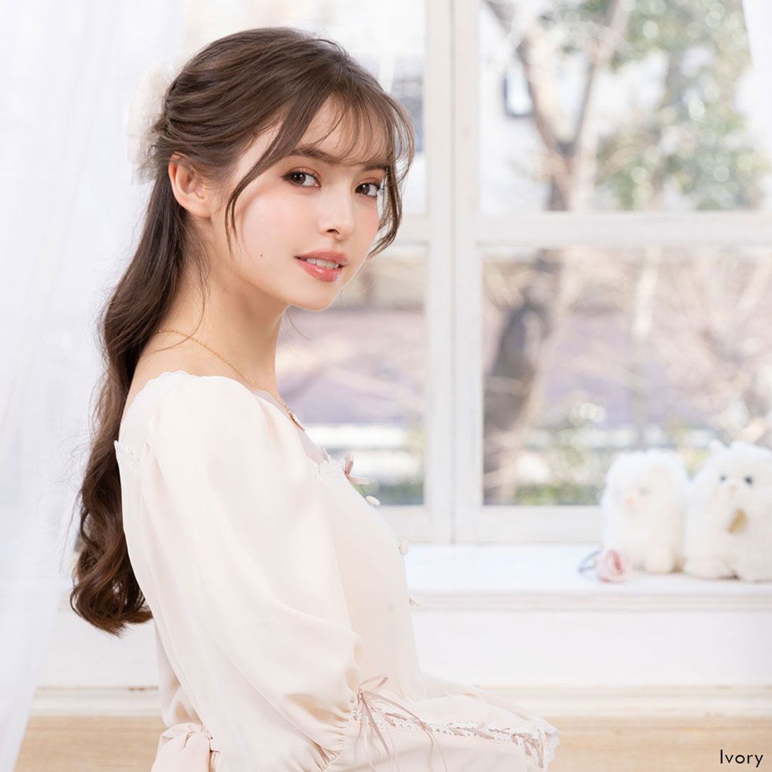 ユメテンボウ 夢展望 チュールフリルリボンバレッタ