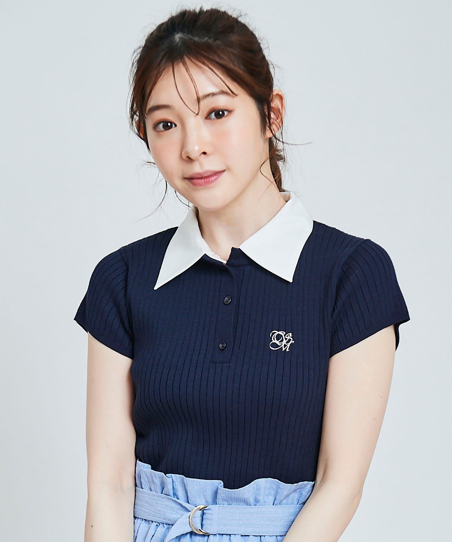 トランテアン ソン ドゥ モード 31 Sons de mode シャツ襟付き2WAYリブニット