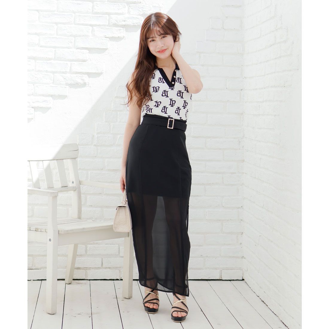 リップサービス LIP SERVICE シアーストレートスカート