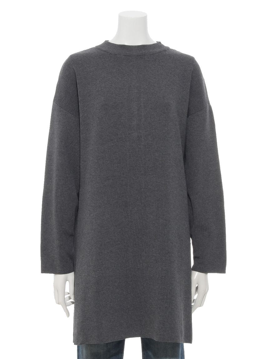 インタープラネット INTERPLANET ゴム地ミニ釦ハイネックチュニック