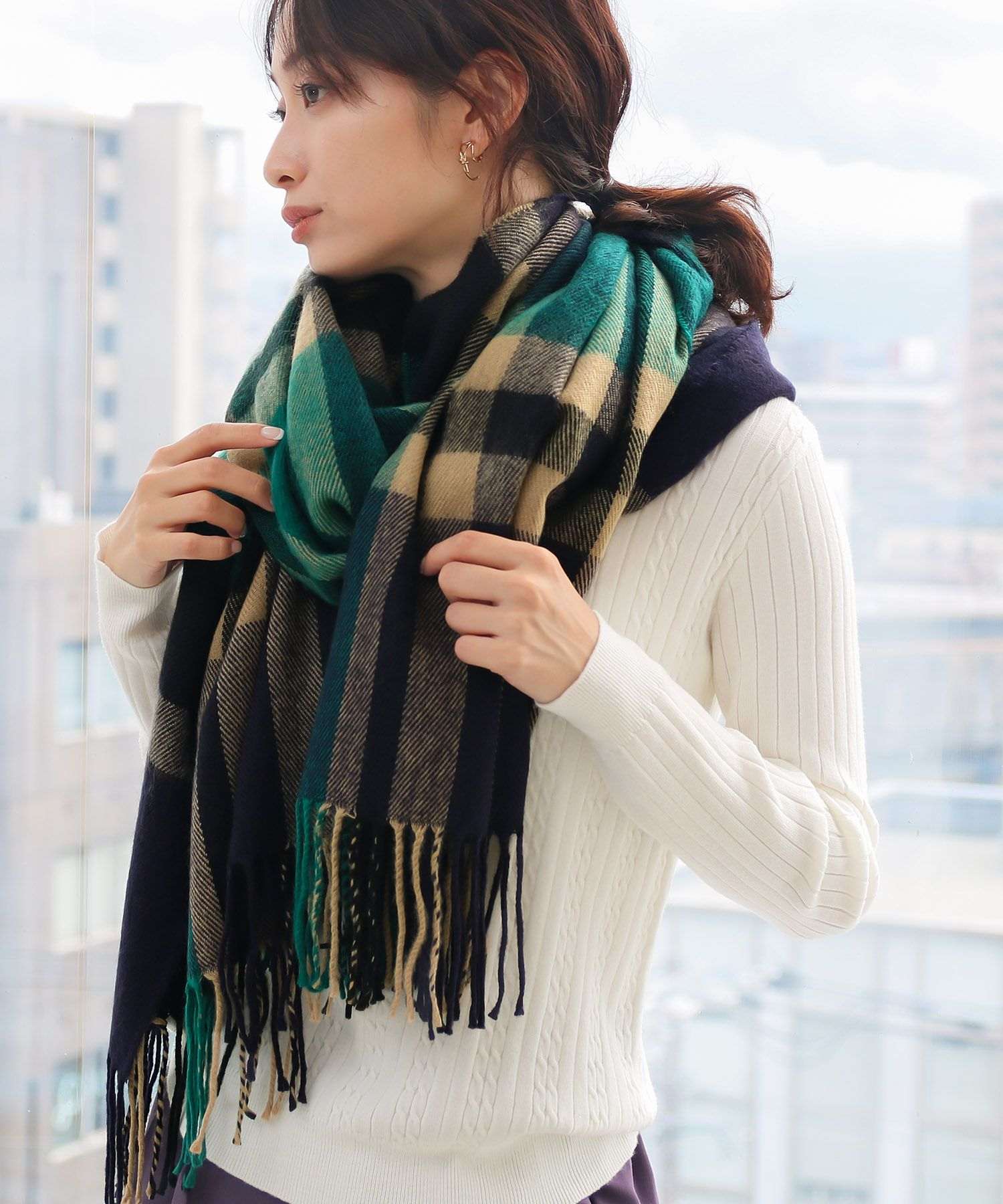 ソーシャルガール SocialGIRL 大判チェックストール