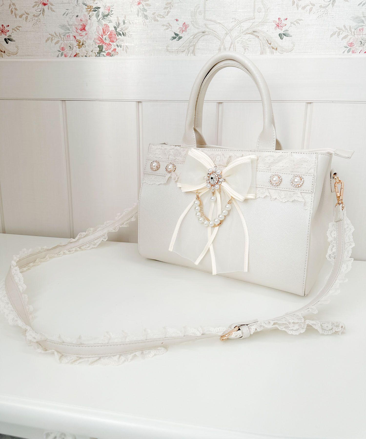 ロジータ ROJITA チュールリボン付き2wayバッグ