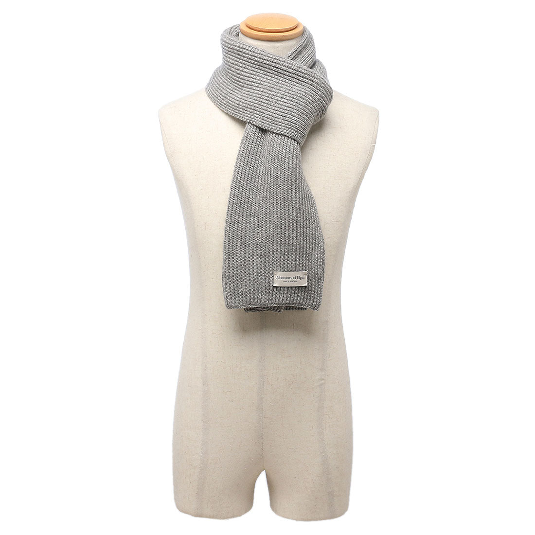 ジョンストンズ JOHNSTONS マフラー ニットリブマフラー グレー メンズ レディース ユニセックス JOHNSTONS HAA01684 HA0308 (SFA LIGHT GREY) SFA LIGHT GREY