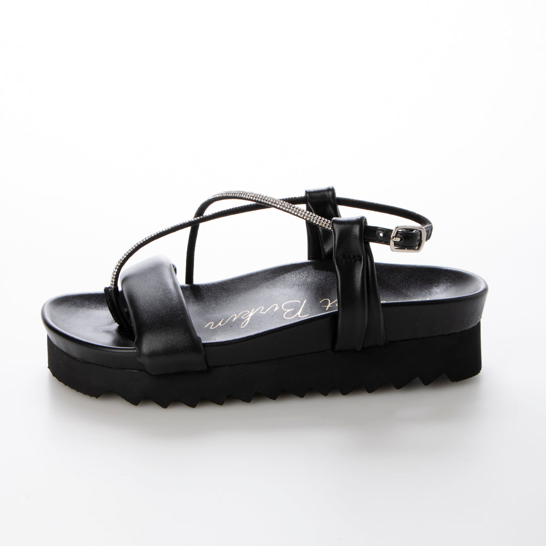 ブリジット バーキン Bridget Birkin ぷっくりラインストーンベルトサンダル (ブラック) ブラック