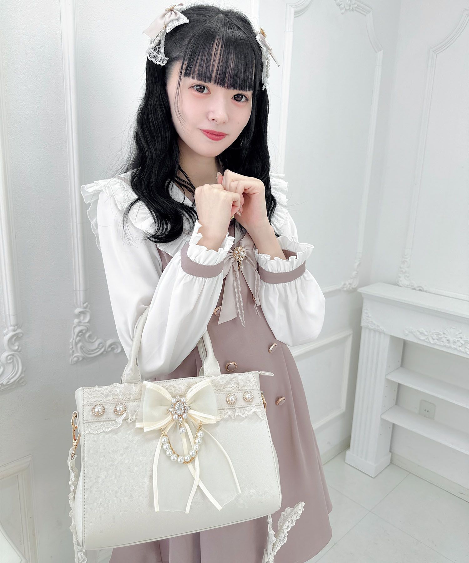 ロジータ ROJITA チュールリボン付き2wayバッグ