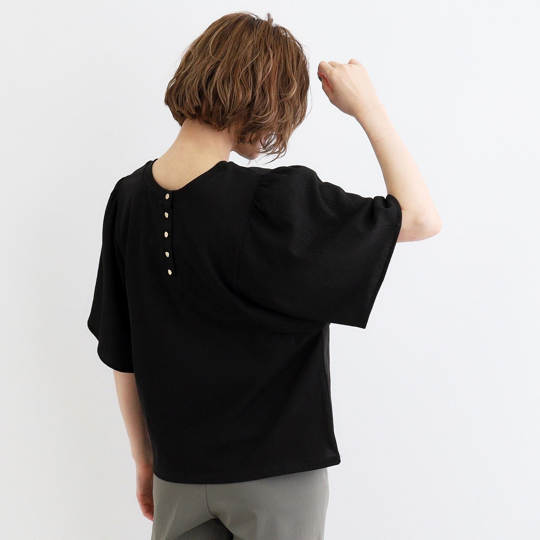 グローブ grove <接触冷感・UVカット・前後2WAY>異素材スリーブプルオーバー