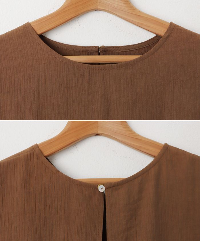 アンドミー andme レイヤード風  シアー ノースリーブ ブラウス