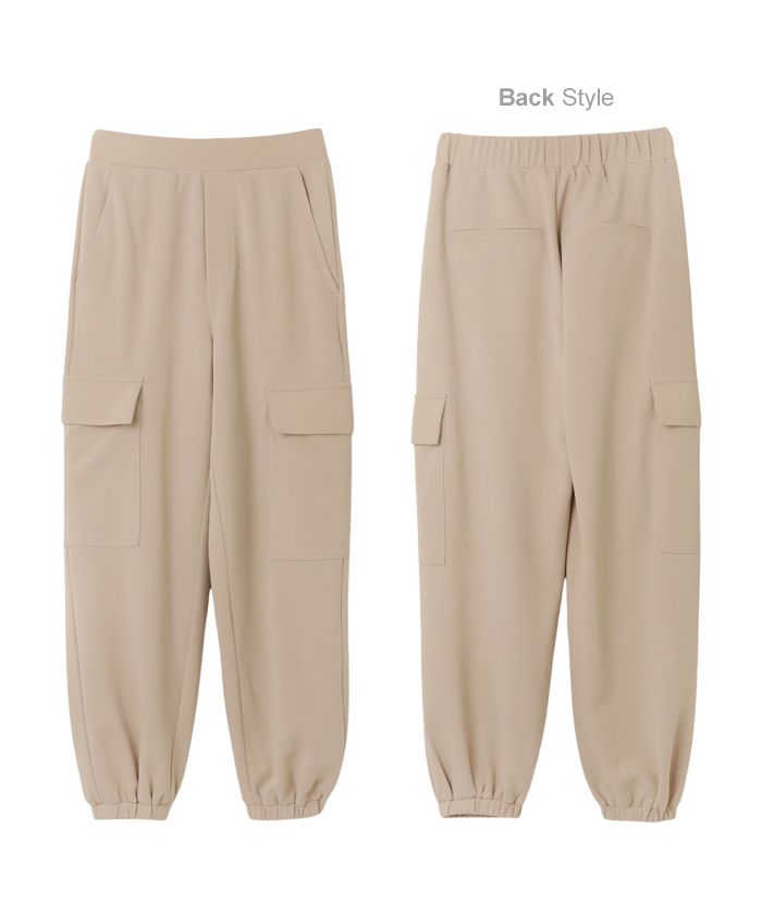 アンドミー andme 梨地ポンチ カーゴ ジョガーパンツ