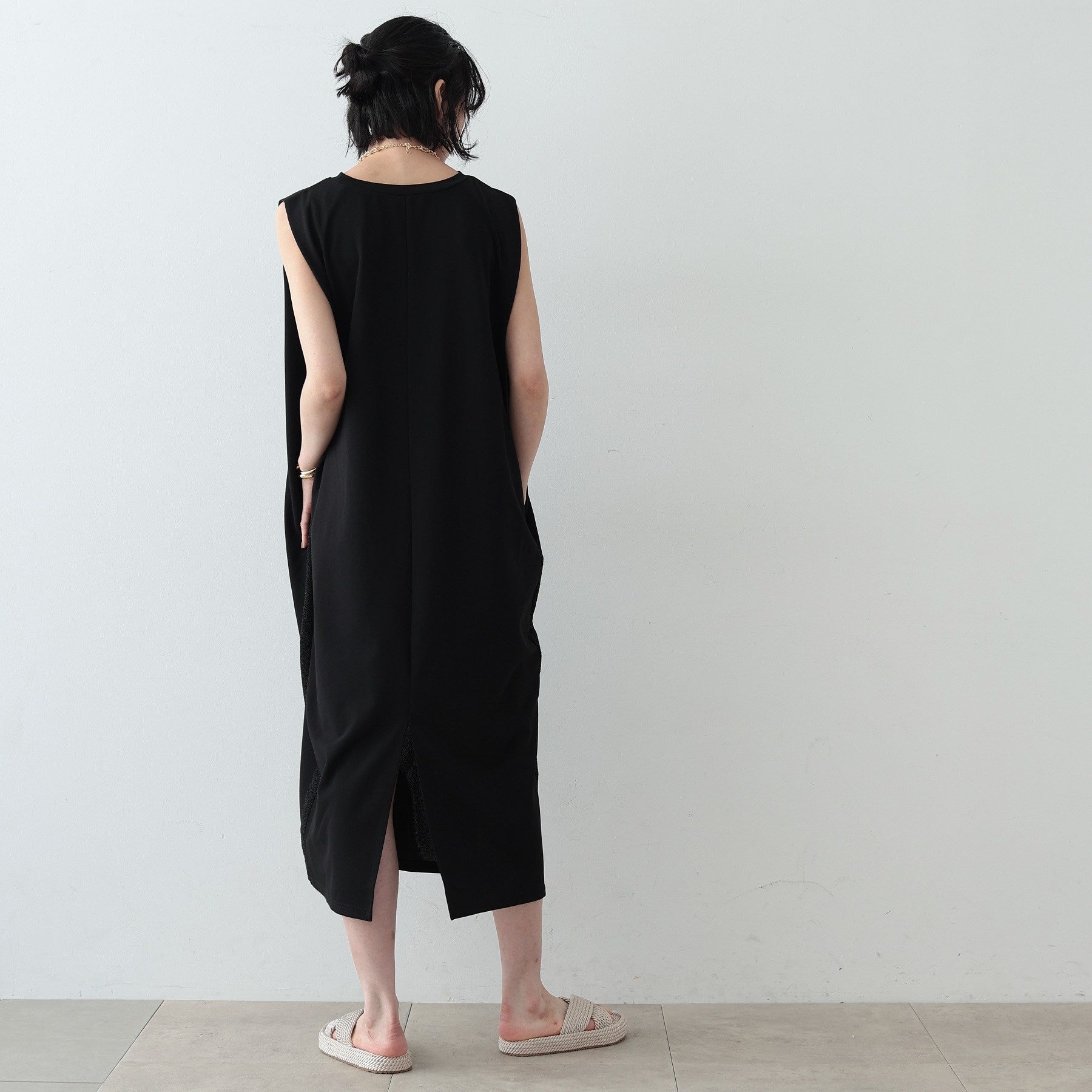 ギャレスト GALLEST サイドラインカットジャージワンピース (ブラック(019)) ブラック(019)