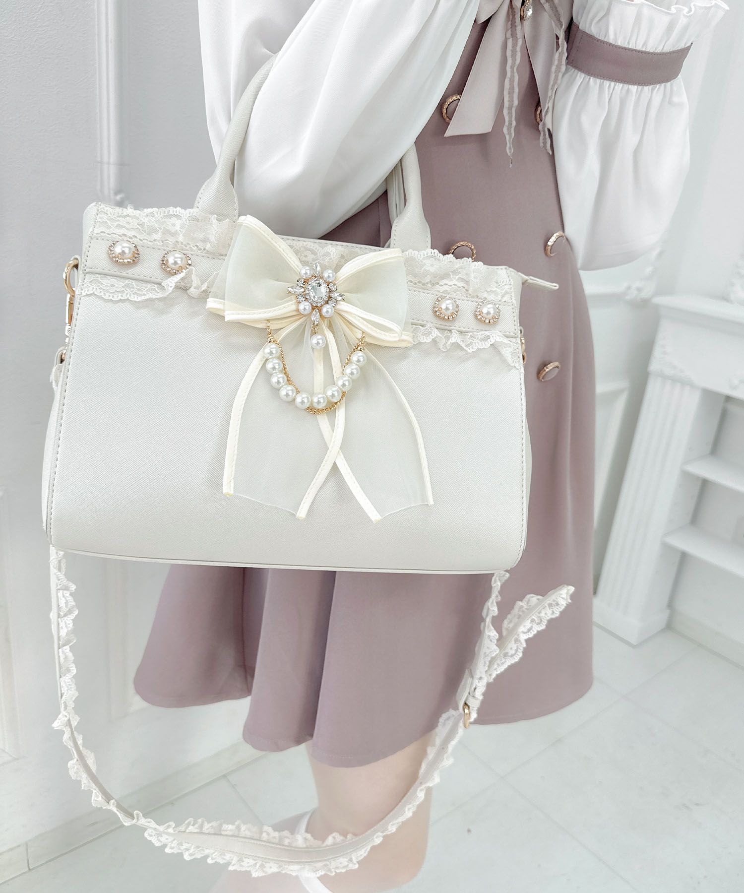 ロジータ ROJITA チュールリボン付き2wayバッグ