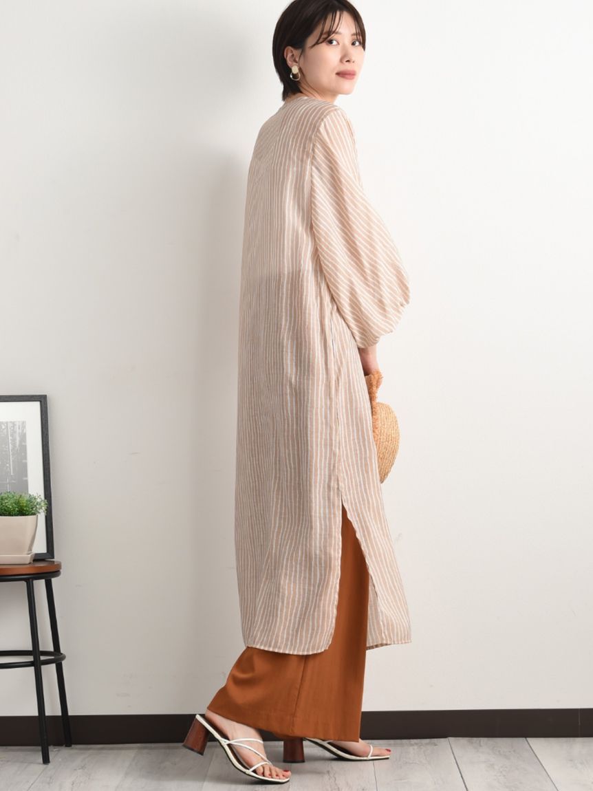 インタープラネット INTERPLANET 手書きストライプレイヤードワンピース