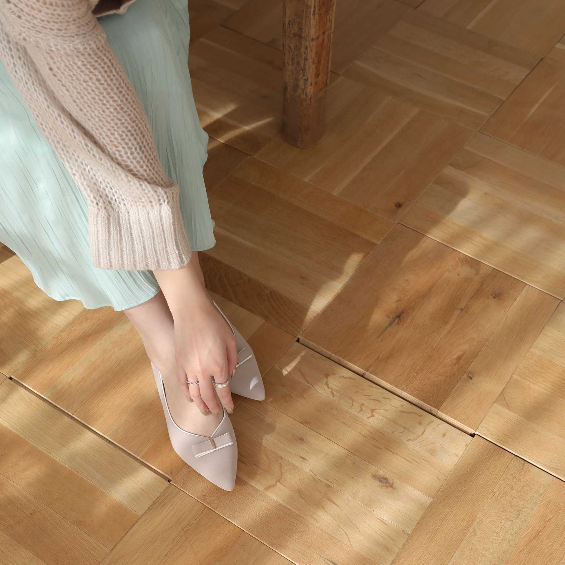 ジェリービーンズ JELLY BEANS カラートリミングラインリボンパンプス 204-32960