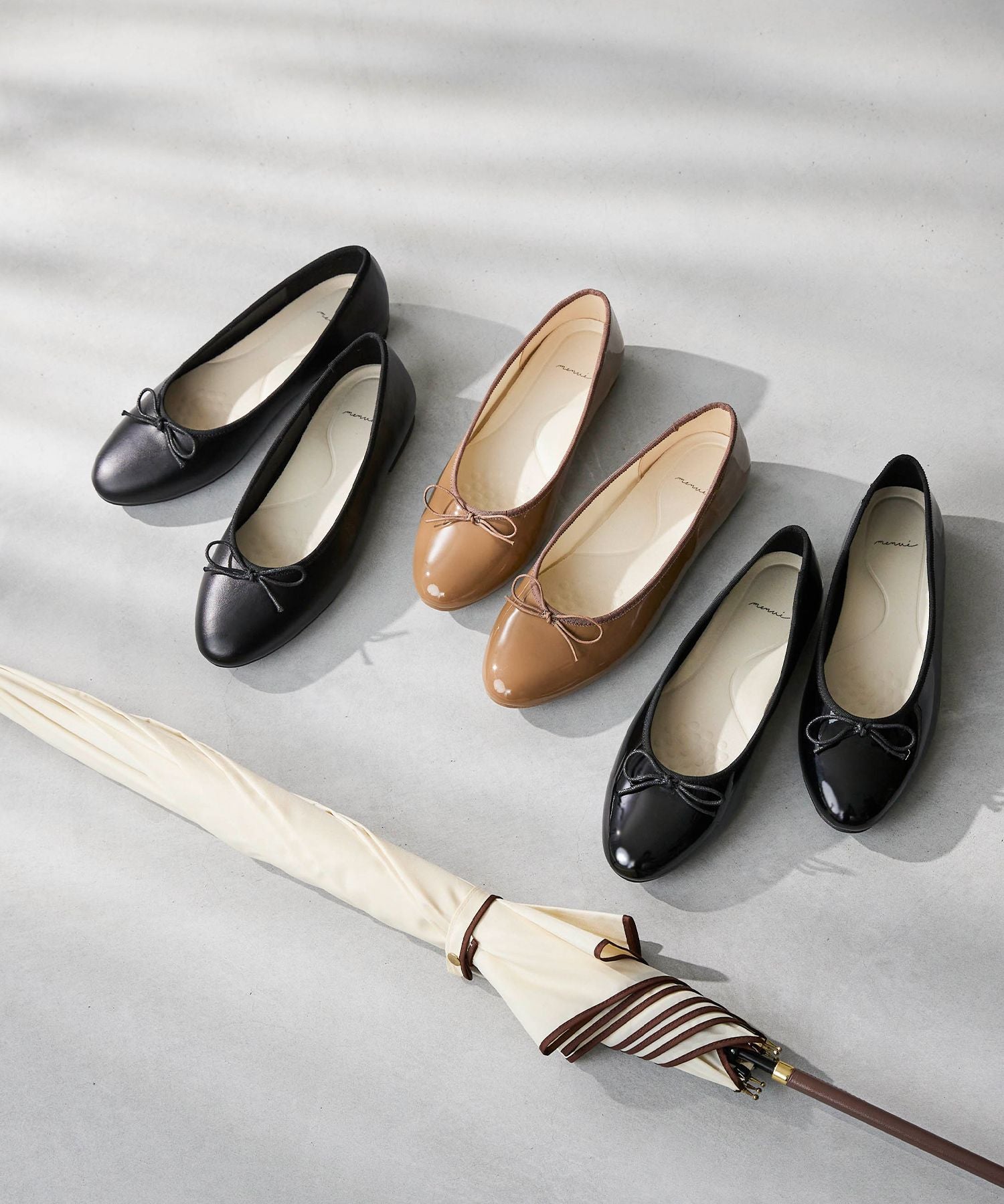 メヌエ Menue レイン バレエシューズ