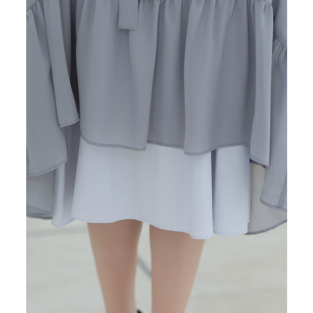 プールヴー PourVous ベルスリーブパーティードレス大きいサイズロング&七分袖結婚式フォーマル ワンピース 20代 30代 40代 (ブルー) ブルー