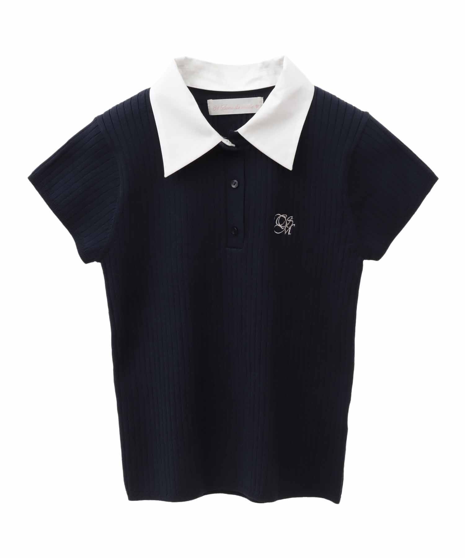 トランテアン ソン ドゥ モード 31 Sons de mode シャツ襟付き2WAYリブニット